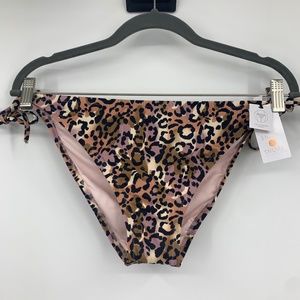 Shade & Shore Large Swimsuit Bikini Bottom Low Coverage Cheeky Leopard Print NEW